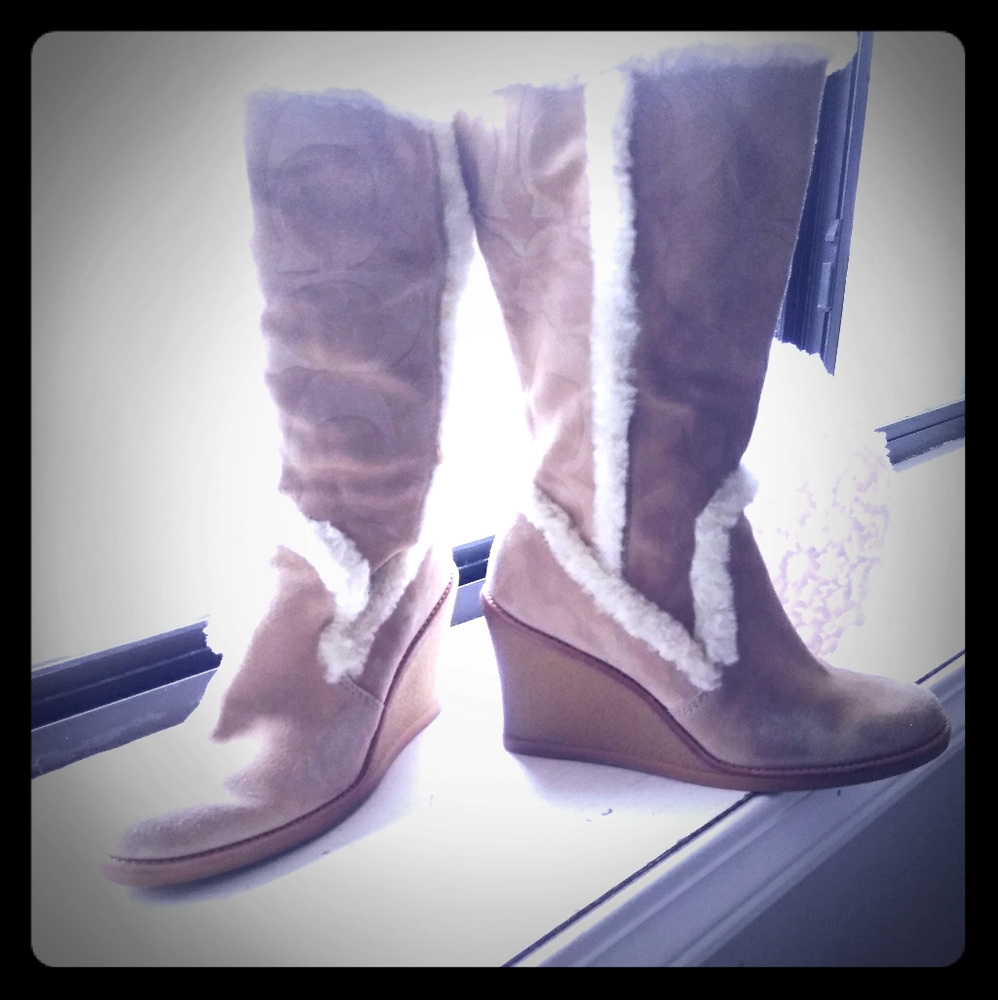Coach suede Wedged boots